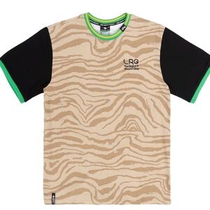 LRG Tan Zebra Print Tee with Black and Green Accents